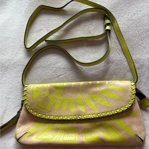 Patricia Nash Yellow and Tan Women's Crossbody and Wristlet.